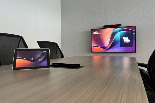 Example of AV solutions installed in a small meeting room.